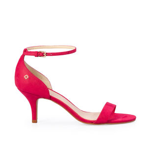 SAND&Aacute;LIA SALTO M&Eacute;DIO VERMELHO MAGN&Oacute;LIA COURO NOBUCK