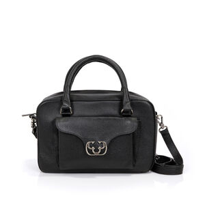 BOLSA PEQUENA TIRACOLO PRETA DE COURO TOTE