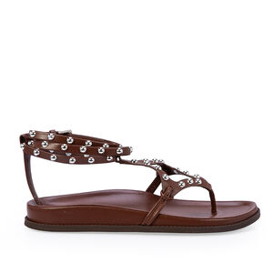 SAND&Aacute;LIA PAPETE MARROM &Eacute;BANO DE COURO REBITES