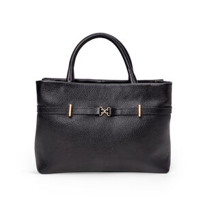 BOLSA TIRACOLO TOTE PRETA DE COURO