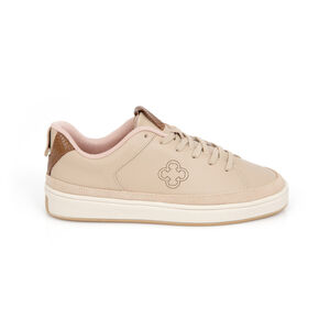 TÊNIS FEMININO NUDE SEDA DE COURO AMARRAÇÃO