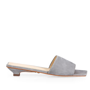 MULE CINZA CARBONO COURO SUEDE