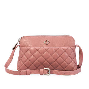 BOLSA PEQUENA ROSA MALVA COURO MATELASS&Ecirc; SHOULDER BAG