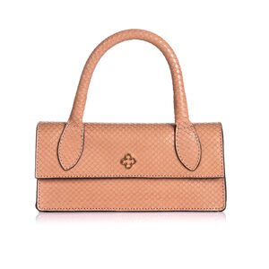 BOLSA PEQUENA COURO BEGE PITONE