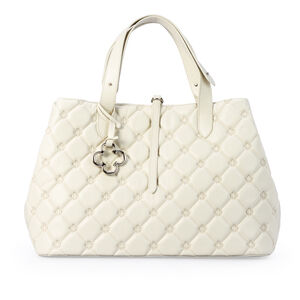 BOLSA GRANDE SHOPPER DE COURO BRANCA