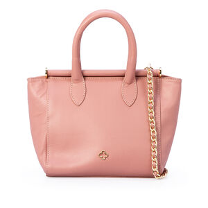BOLSA TOTE DE COURO ROSA