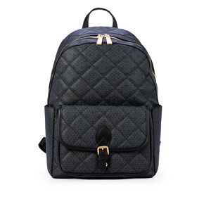 MOCHILA FEMININA PRETA MONOGRAMA