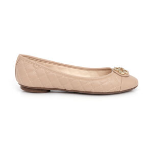 SAPATILHA CATHERINE MODERNIT&Aacute; NUDE SEDA DE COURO MATELASS&Ecirc;