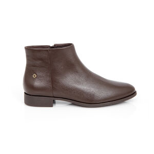 BOTA MARROM CANO CURTO DE COURO