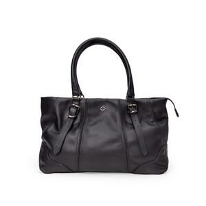 BOLSA GRANDE SHOPPER PRETA DE COURO