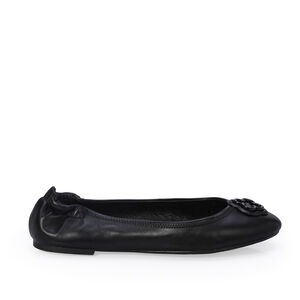 SAPATILHA CATHERINE BAILARINA PRETA COURO BICO REDONDO