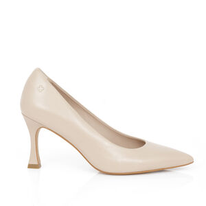 SCARPIN BICO FINO NUDE SEDA DE COURO