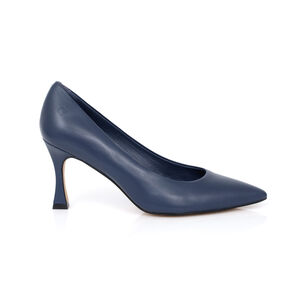 SCARPIN BICO FINO DE COURO MARINHO AZZURRO