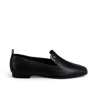 LOAFER MOCASSIM PRETO DE COURO BICO QUADRADO