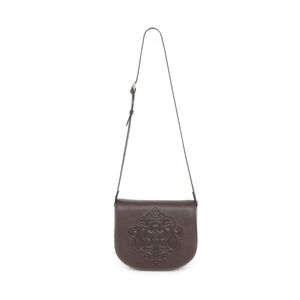 BOLSA PEQUENA TIRACOLO SHOULDER BAG DE COURO MARROM