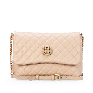 BOLSA COURO MATELASS&Ecirc; NUDE TIRACOLO