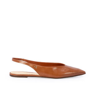 SANDÁLIA SLINGBACK CARAMELO DE COURO