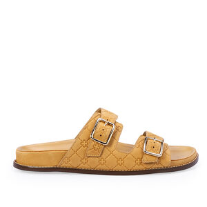 CHINELO PAPETE BEGE SAVANA DE COURO NOBUCK MONOGRAMA