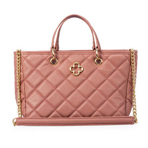 BOLSA TOTE ROSA MALVA DE COURO MATELASSÊ