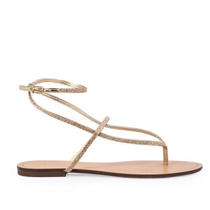 SANDÁLIA RASTEIRA DOURADA COM BRILHOS