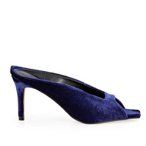 MULE SALTO ALTO VELUDO MARINHO