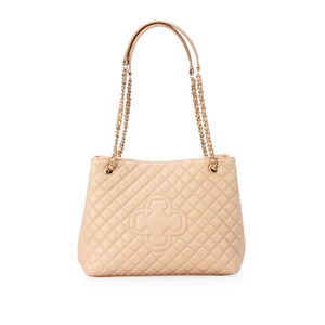 BOLSA CARINA NUDE SEDA DE COURO MATELASS&Ecirc; HOBO