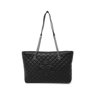 BOLSA GRANDE DE COURO PRETA MATELASSÊ