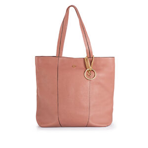 BOLSA ROSA MALVA DE COURO VIRA BUCKET