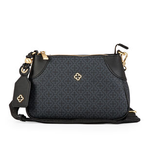 BOLSA PRETA MONOGRAMA AL&Ccedil;A GORGUR&Atilde;O SHOULDER BAG