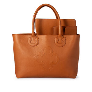 BOLSA SHOPPER DE COURO CARAMELO+ PORTA NOTEBOOK 13 POLEGADAS