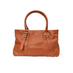 BOLSA GRANDE SHOPPER CARAMELO DE COURO