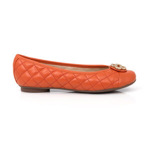 SAPATILHA CATHERINE VINTAGE DE COURO LARANJA MATELASSÊ
