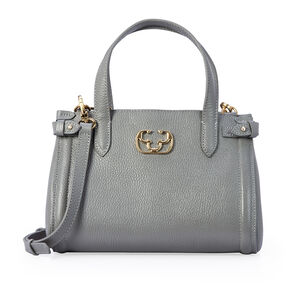 BOLSA CINZA DE COURO TOTE