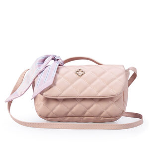 BOLSA INFANTIL ROSA PEÔNIA MATELASSÊ + LENÇO REMOVÍVEL