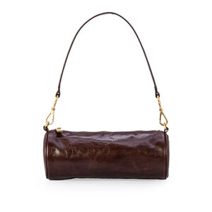 BOLSA CILINDRO MARROM DE COURO SHOULDER BAG