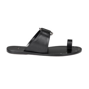 CHINELO PRETO RASTEIRO DE COURO ARGOLA