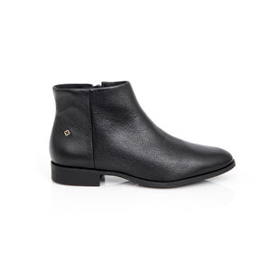 BOTA PRETA CANO CURTO DE COURO