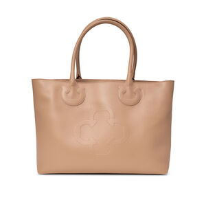 BOLSA SHOPPER DE COURO NUDE SEDA
