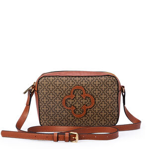 BOLSA TIRACOLO PEQUENA CARAMELO MONOGRAMA