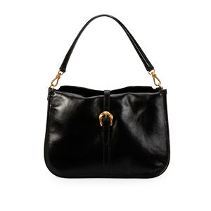 BOLSA COURO HOBO PRETA