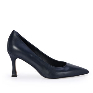 SCARPIN SALTO FLARE MARINHO AZZURRO DE COURO