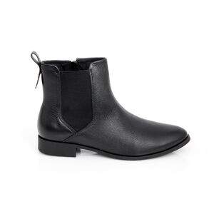 BOTA CANO CURTO PRETA DE COURO
