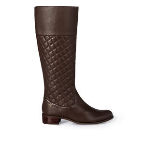 BOTA CANO LONGO MARROM DE COURO MATELASSÊ