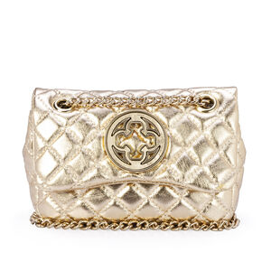 BOLSA MINI OL&Iacute;VIA SHOULDER BAG DE COURO OURO CHIARO