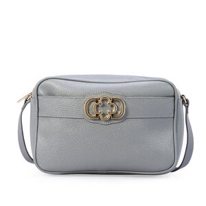 BOLSA TIRACOLO CINZA CARBONO DE COURO SHOULDER BAG