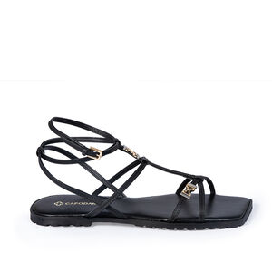 SANDÁLIA RASTEIRA PRETA DE COURO