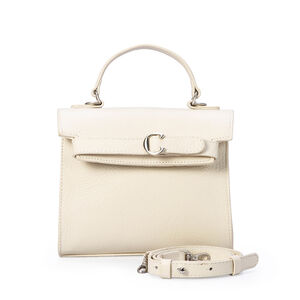 BOLSA PEQUENA BEGE VANILLA DE COURO TOTE