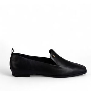 LOAFER MOCASSIM PRETO DE COURO BICO QUADRADO