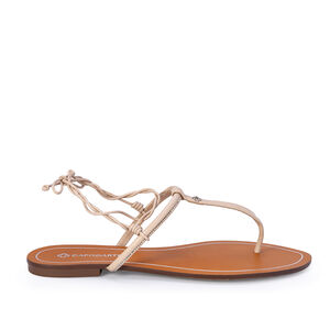 SAND&Aacute;LIA RASTEIRA NUDE SEDA DE COURO AMARRA&Ccedil;&Atilde;O