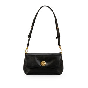 BOLSA SHOULDER BAG COURO PRETA